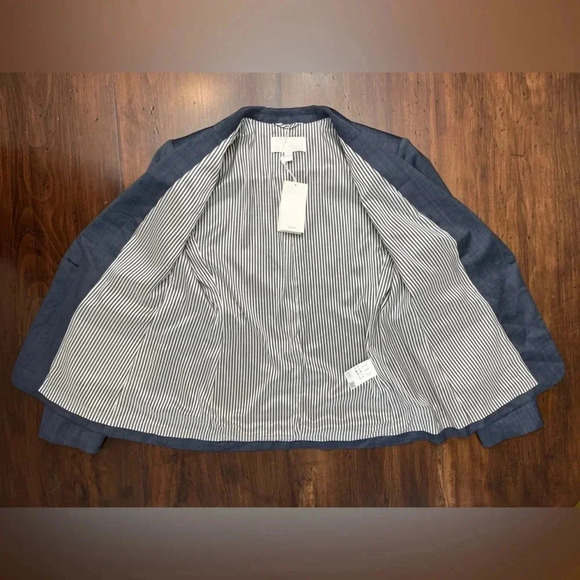 Hugo Boss Jaseia Virgin Wool Blazer Size 12 Navy Single Breasted Business NWT - Picture 5 of 16